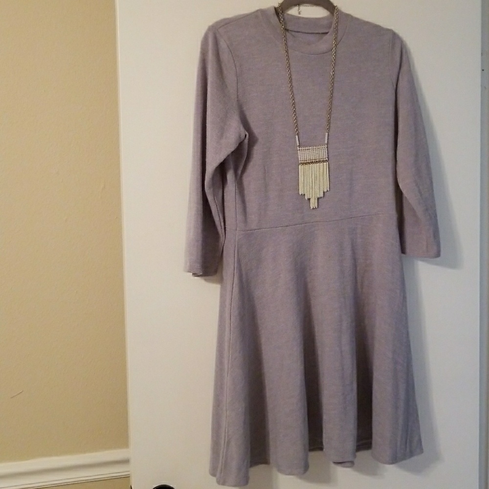 Grey sweater dress